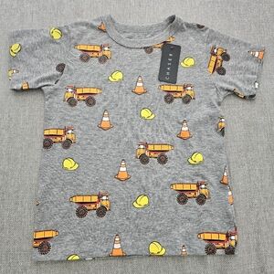 Chaser Boys Construction Print Gray T-Shirt Size 6 NWT